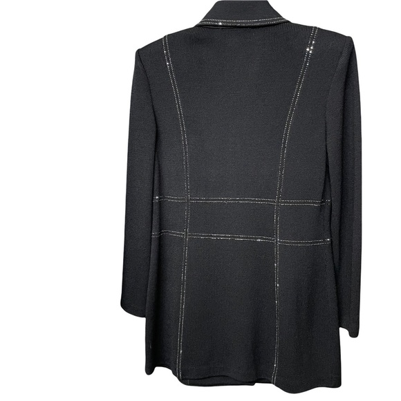 St. John Evening Black Studded Embellished Santana Knit Blazer Size 6 - Picture 8 of 10